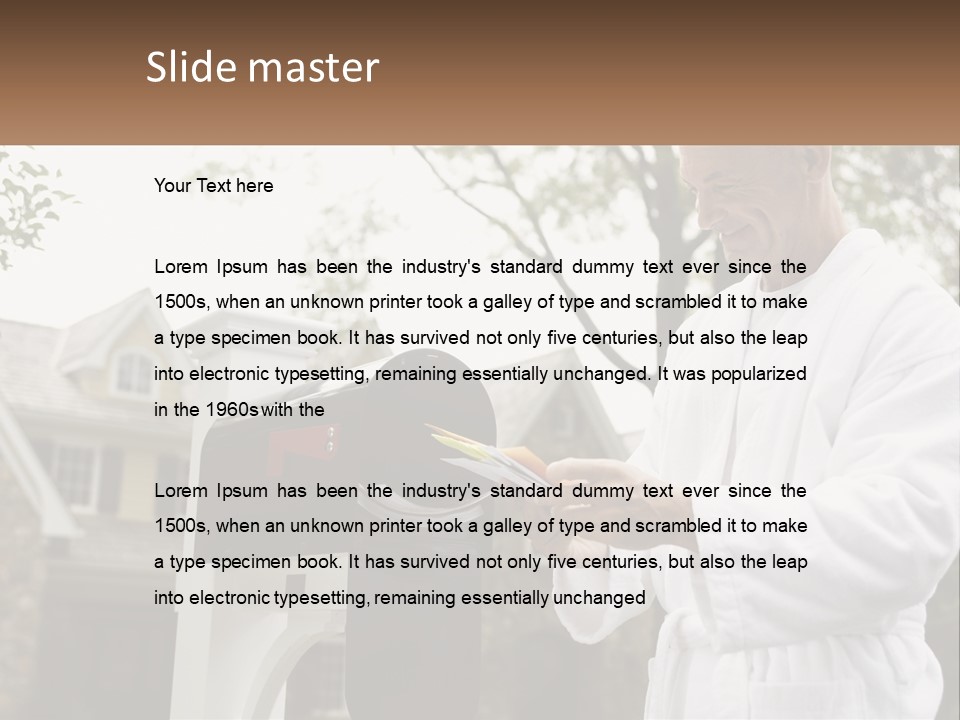 A Man Putting A Piece Of Paper Into A Mailbox PowerPoint Template