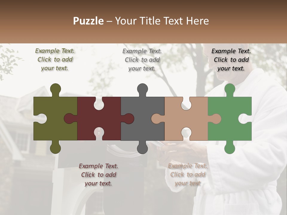 A Man Putting A Piece Of Paper Into A Mailbox PowerPoint Template