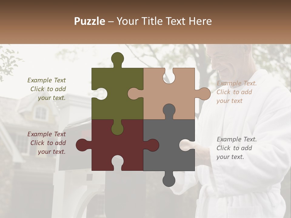 A Man Putting A Piece Of Paper Into A Mailbox PowerPoint Template