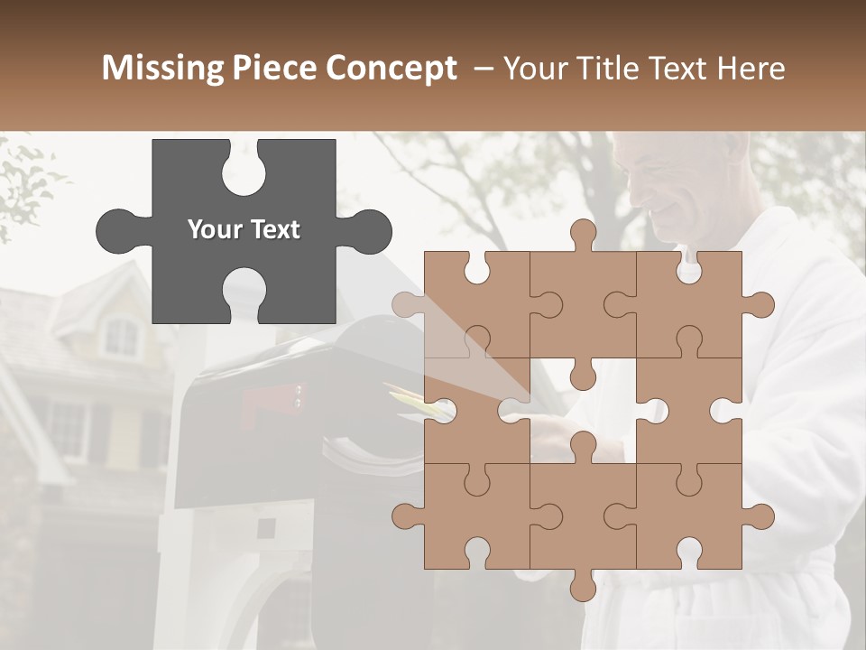 A Man Putting A Piece Of Paper Into A Mailbox PowerPoint Template