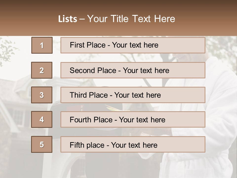 A Man Putting A Piece Of Paper Into A Mailbox PowerPoint Template