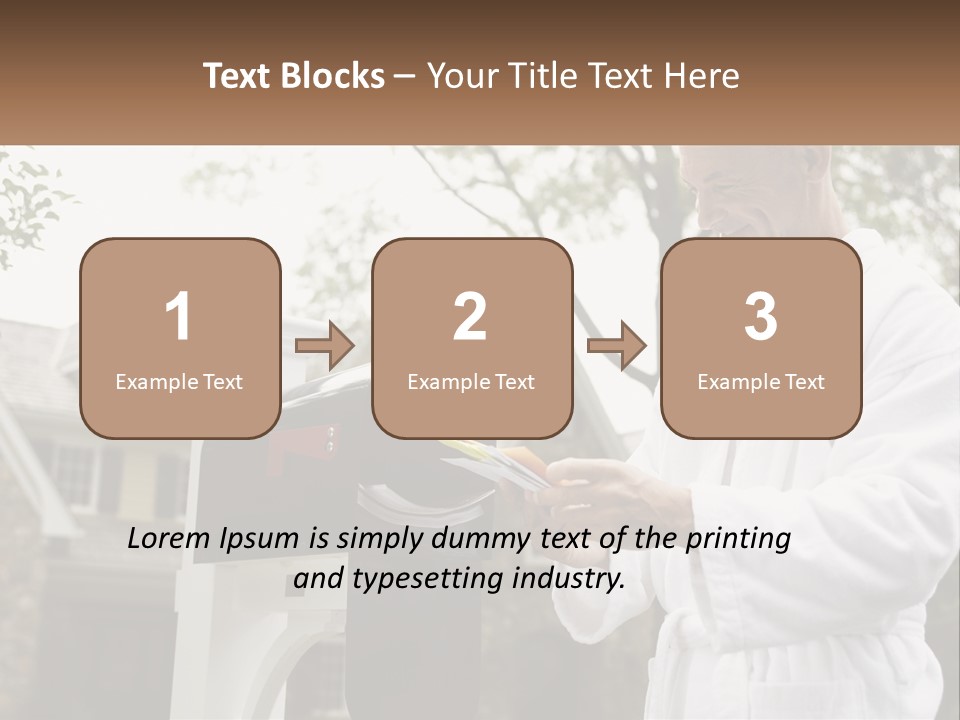 A Man Putting A Piece Of Paper Into A Mailbox PowerPoint Template