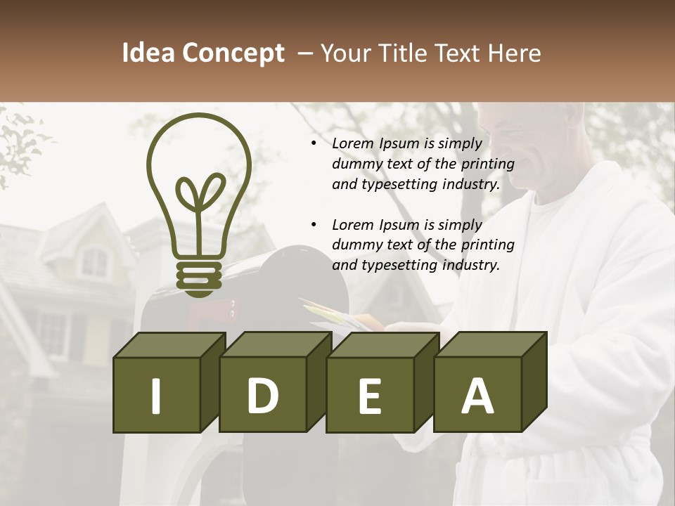 A Man Putting A Piece Of Paper Into A Mailbox PowerPoint Template