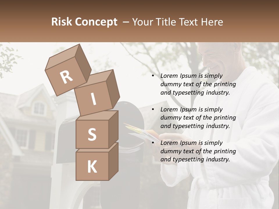 A Man Putting A Piece Of Paper Into A Mailbox PowerPoint Template