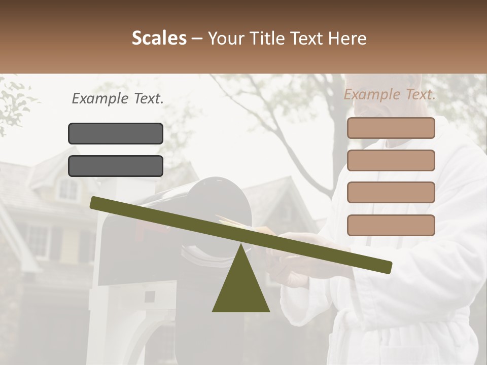 A Man Putting A Piece Of Paper Into A Mailbox PowerPoint Template