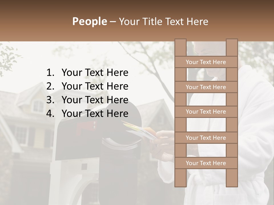 A Man Putting A Piece Of Paper Into A Mailbox PowerPoint Template