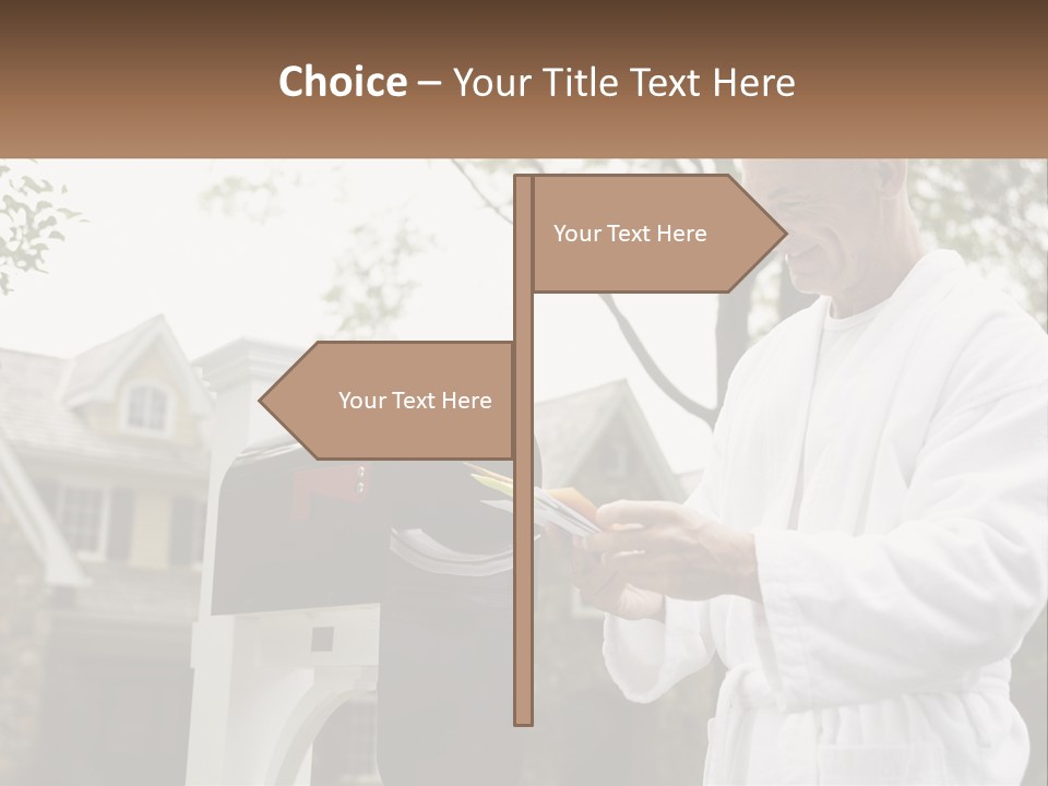 A Man Putting A Piece Of Paper Into A Mailbox PowerPoint Template