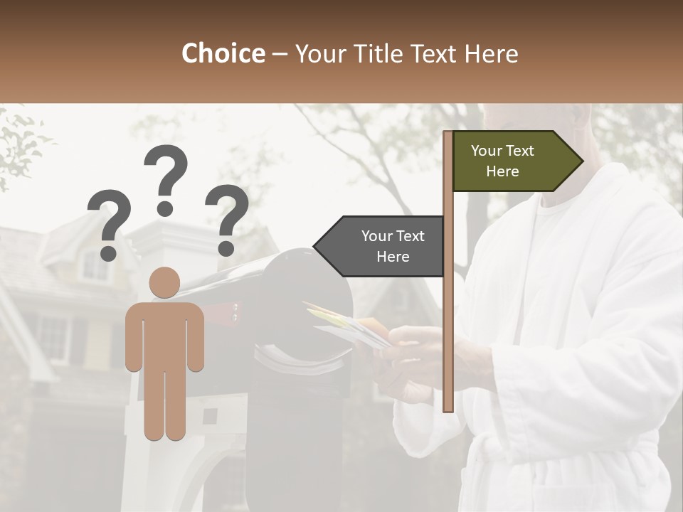 A Man Putting A Piece Of Paper Into A Mailbox PowerPoint Template