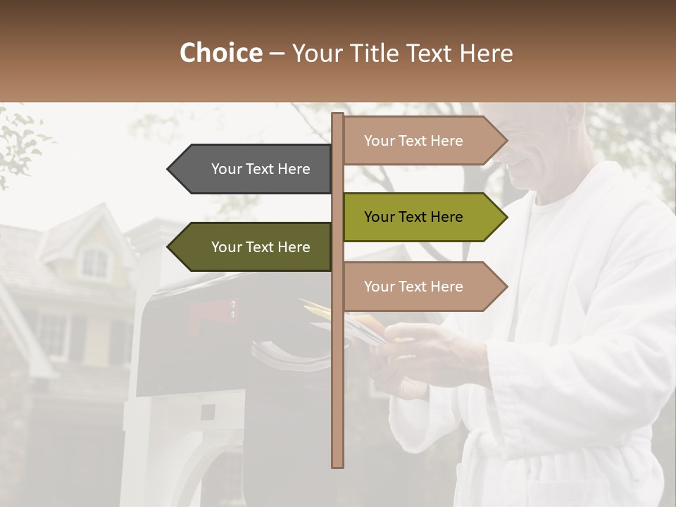 A Man Putting A Piece Of Paper Into A Mailbox PowerPoint Template