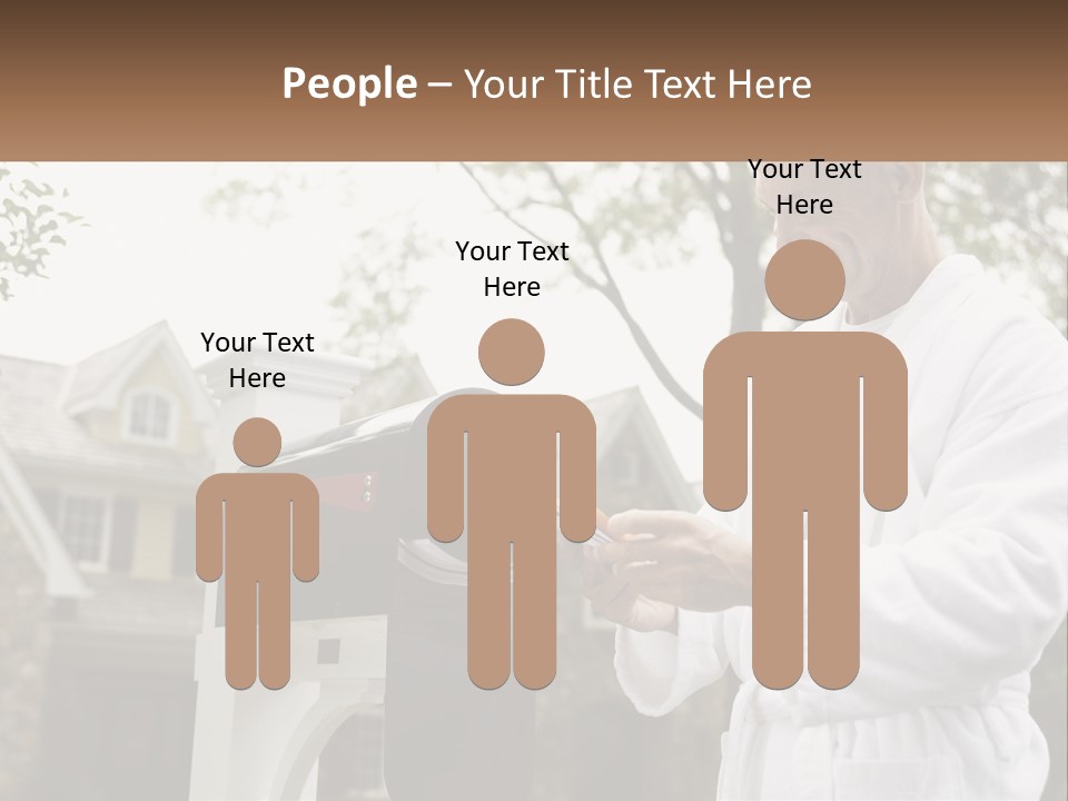 A Man Putting A Piece Of Paper Into A Mailbox PowerPoint Template