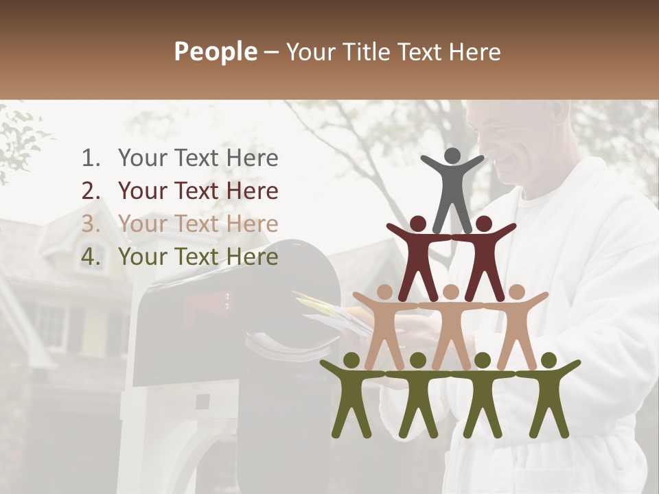 A Man Putting A Piece Of Paper Into A Mailbox PowerPoint Template