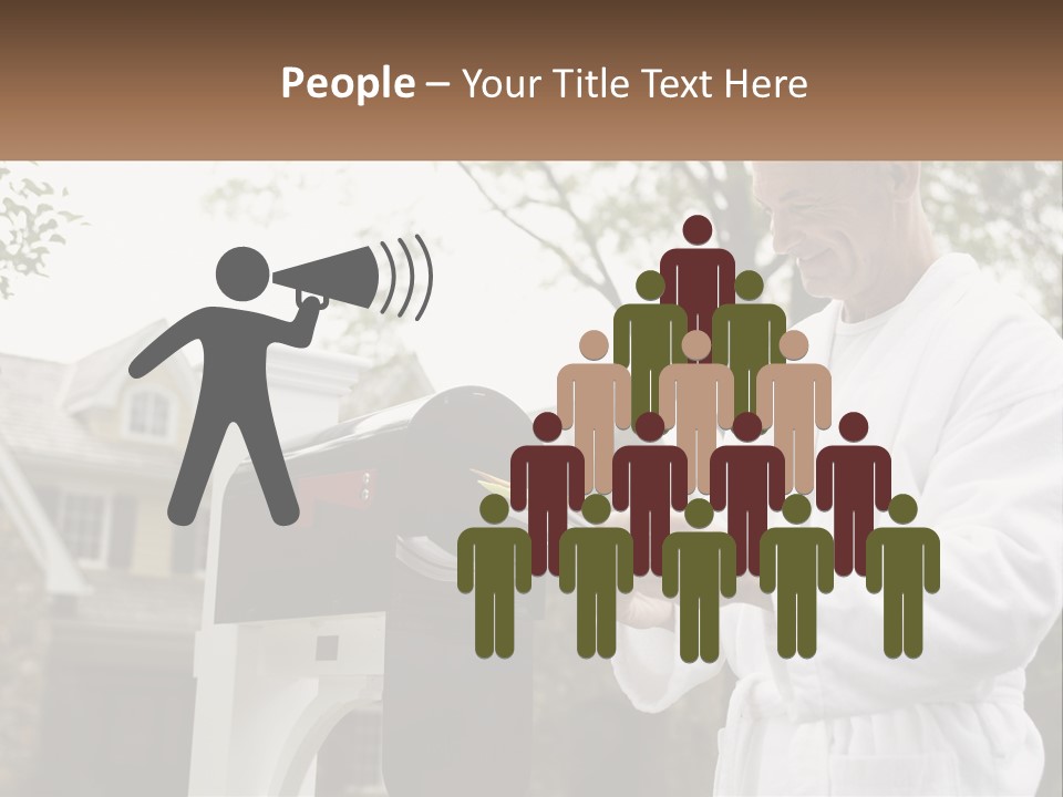 A Man Putting A Piece Of Paper Into A Mailbox PowerPoint Template