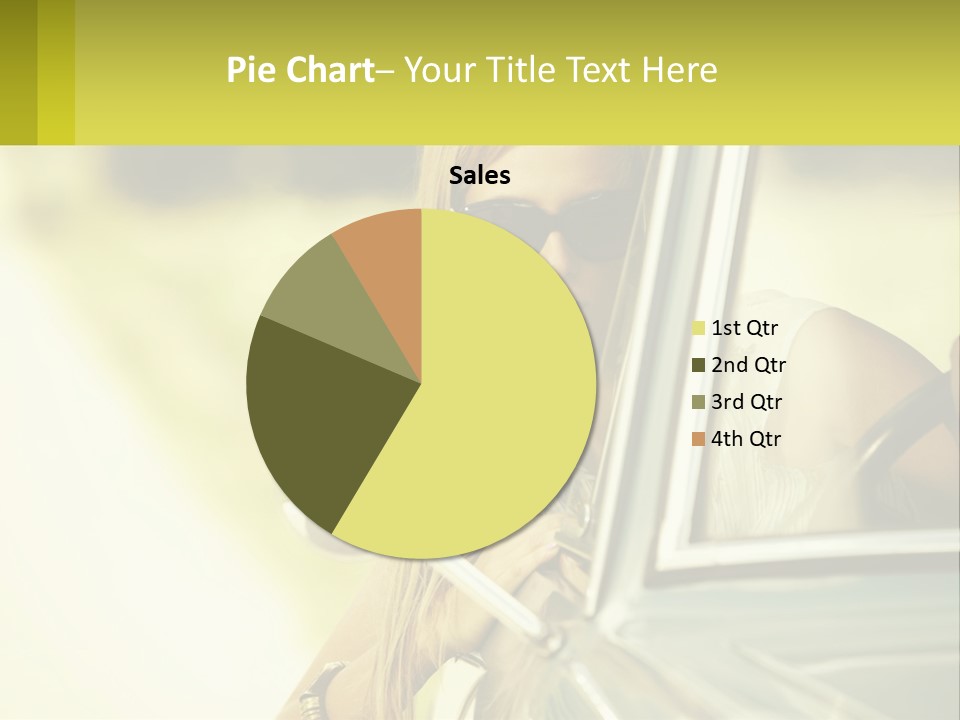 A Woman In Sunglasses Leaning Out The Window Of A Car PowerPoint Template