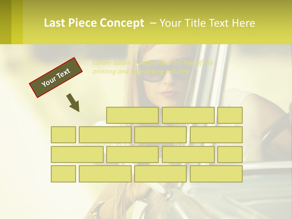 A Woman In Sunglasses Leaning Out The Window Of A Car PowerPoint Template