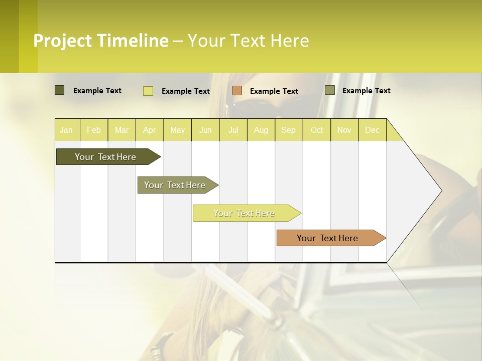 A Woman In Sunglasses Leaning Out The Window Of A Car PowerPoint Template