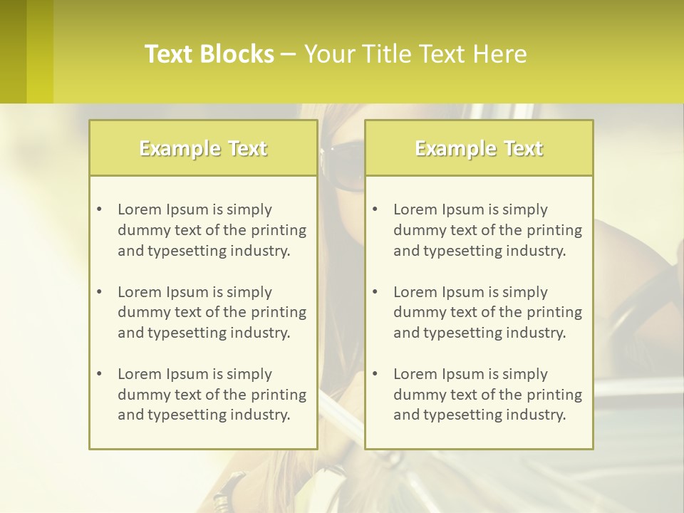 A Woman In Sunglasses Leaning Out The Window Of A Car PowerPoint Template