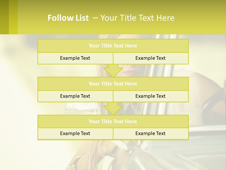 A Woman In Sunglasses Leaning Out The Window Of A Car PowerPoint Template