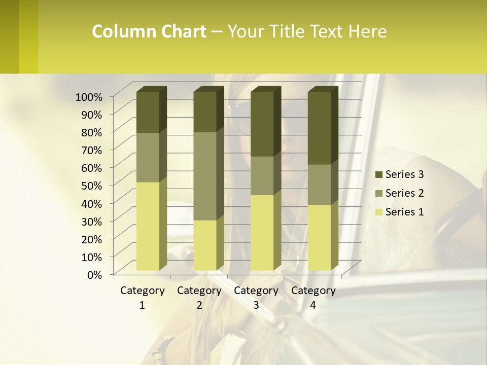 A Woman In Sunglasses Leaning Out The Window Of A Car PowerPoint Template
