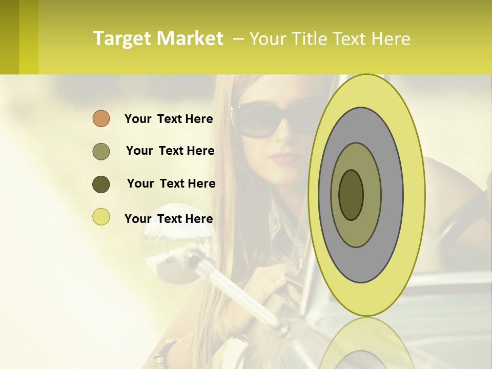 A Woman In Sunglasses Leaning Out The Window Of A Car PowerPoint Template
