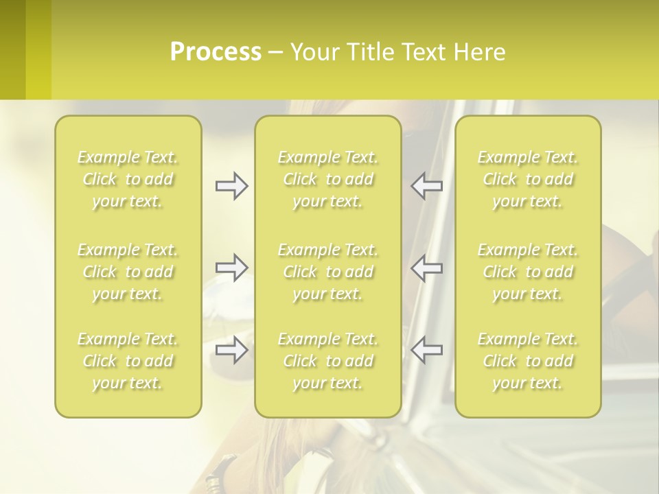 A Woman In Sunglasses Leaning Out The Window Of A Car PowerPoint Template