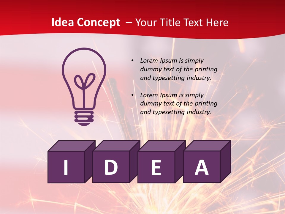 A Sparkler With An American Flag In The Background PowerPoint Template