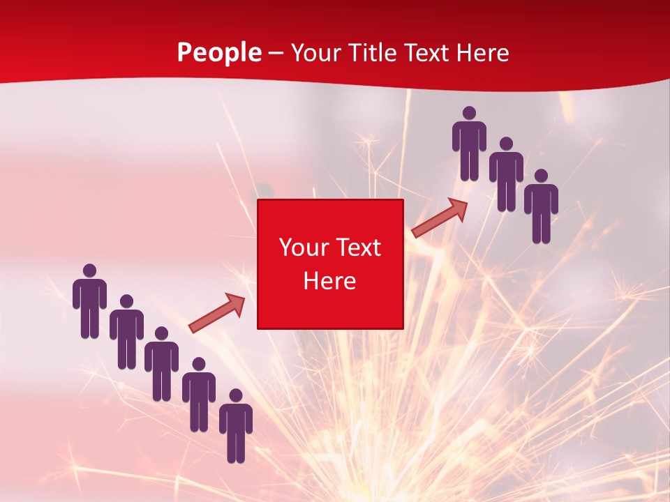 A Sparkler With An American Flag In The Background PowerPoint Template