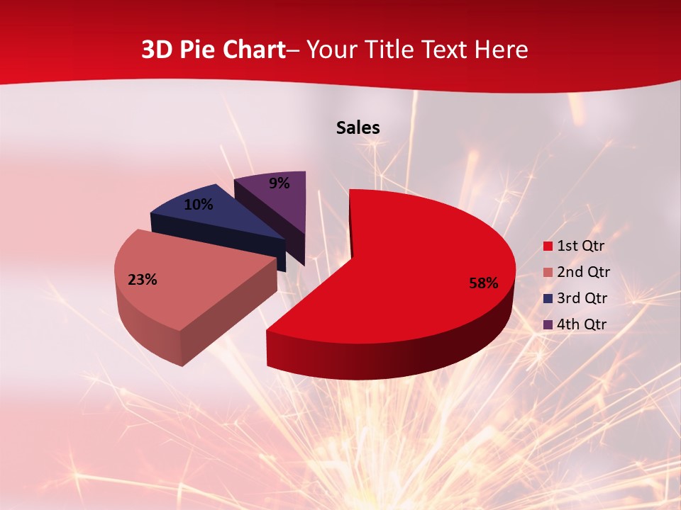 A Sparkler With An American Flag In The Background PowerPoint Template