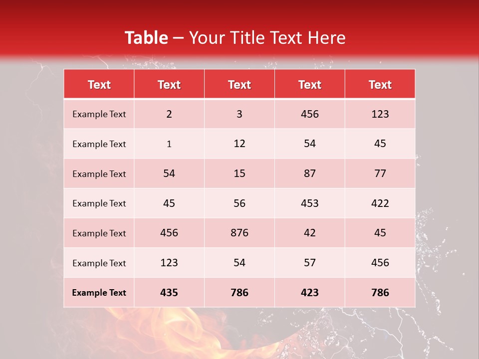 A Record On Fire And Water Powerpoint Template PowerPoint Template