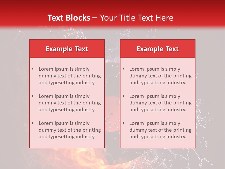 A Record On Fire And Water Powerpoint Template PowerPoint Template