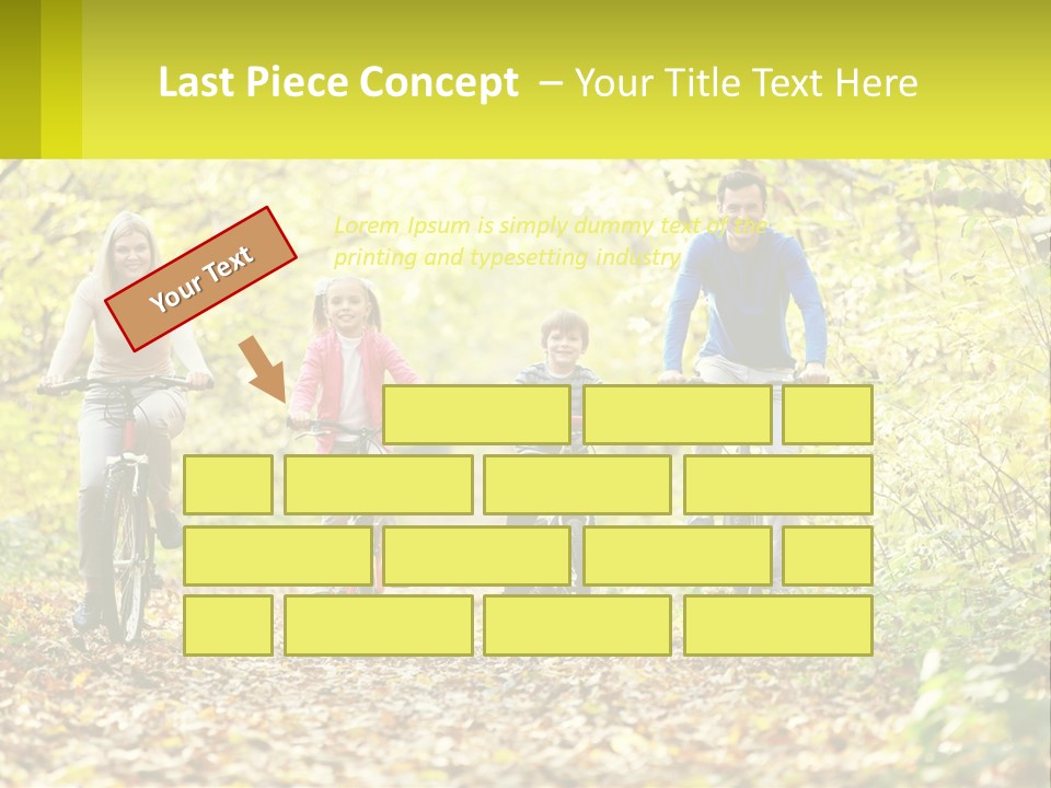 A Family Riding Bikes In The Woods On A Sunny Day PowerPoint Template