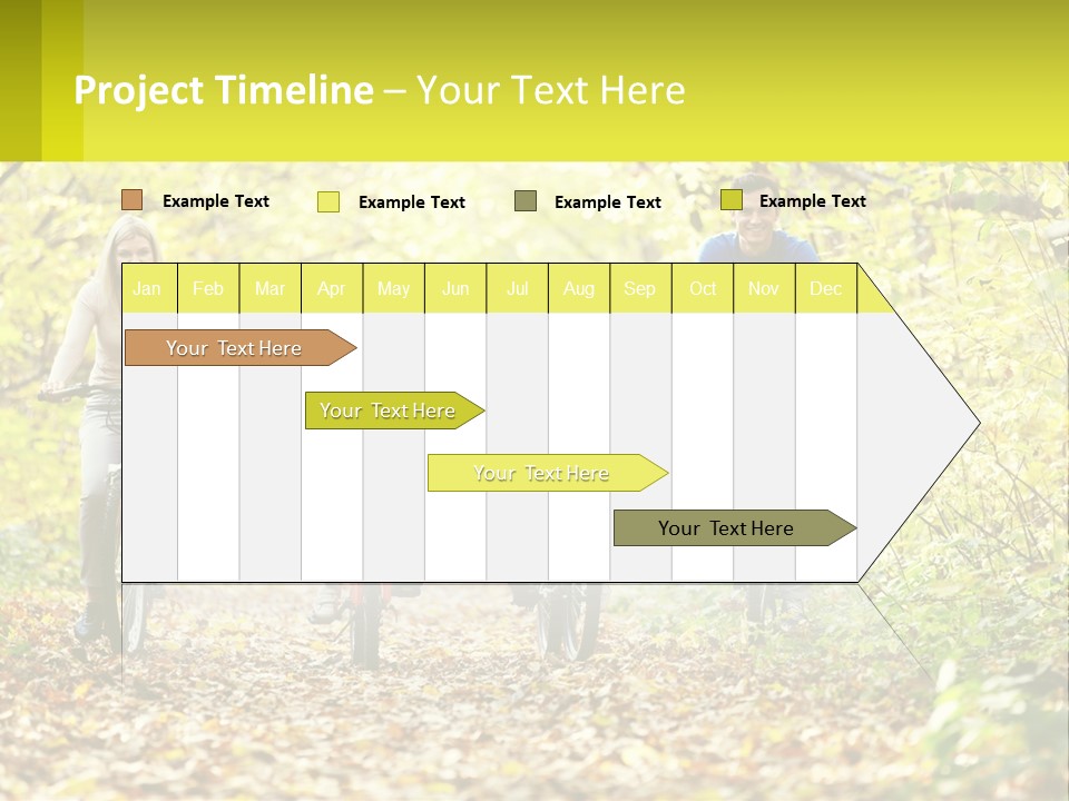 A Family Riding Bikes In The Woods On A Sunny Day PowerPoint Template