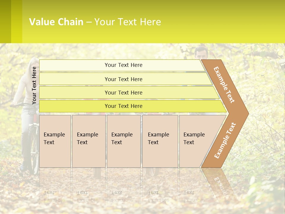 A Family Riding Bikes In The Woods On A Sunny Day PowerPoint Template