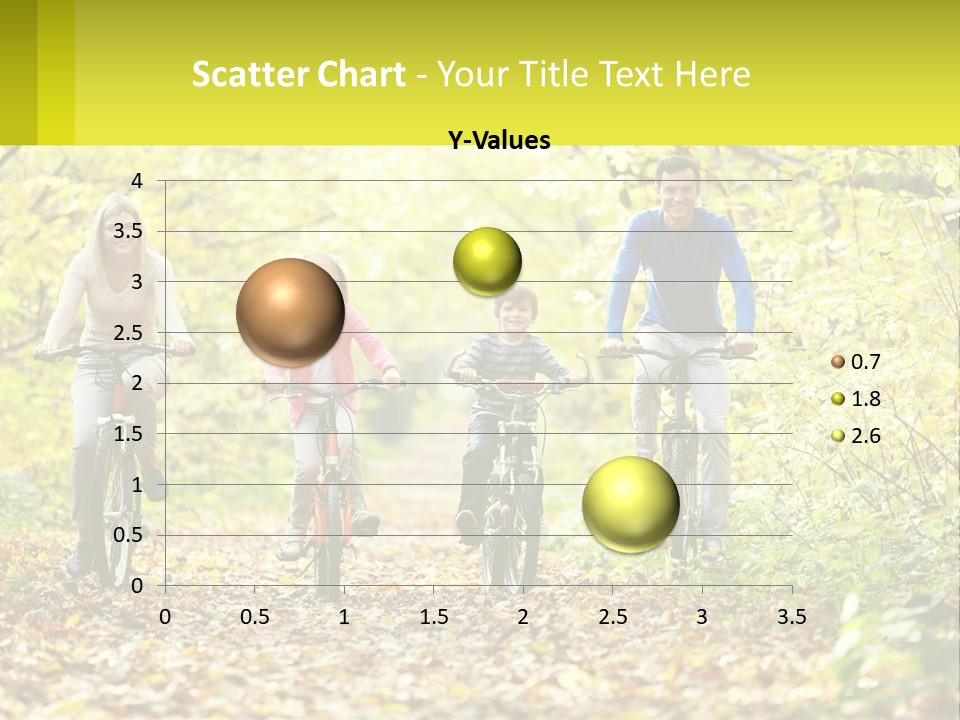 A Family Riding Bikes In The Woods On A Sunny Day PowerPoint Template