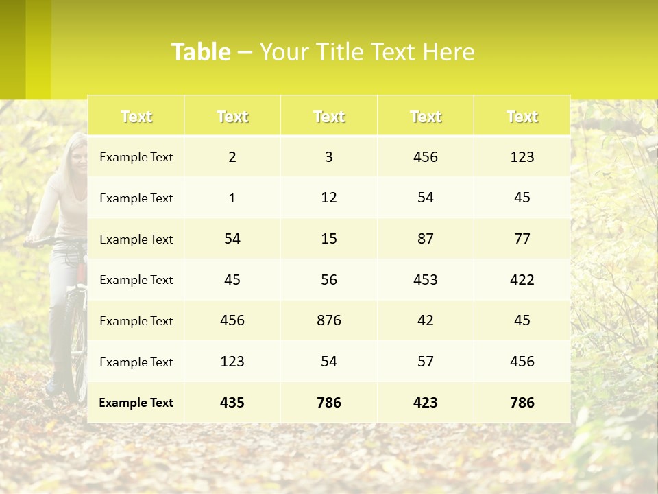 A Family Riding Bikes In The Woods On A Sunny Day PowerPoint Template