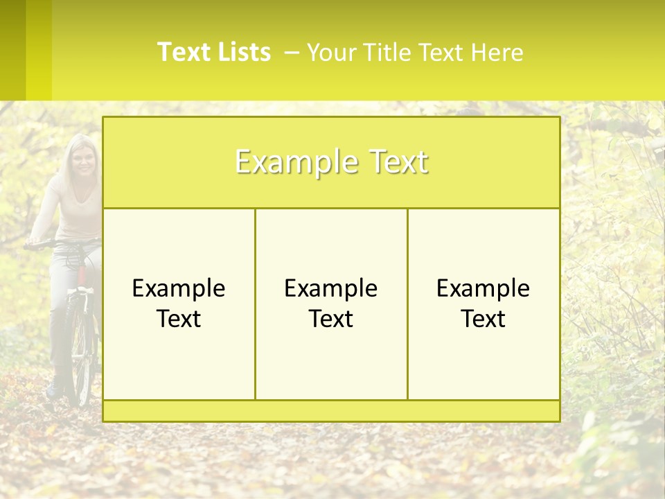 A Family Riding Bikes In The Woods On A Sunny Day PowerPoint Template