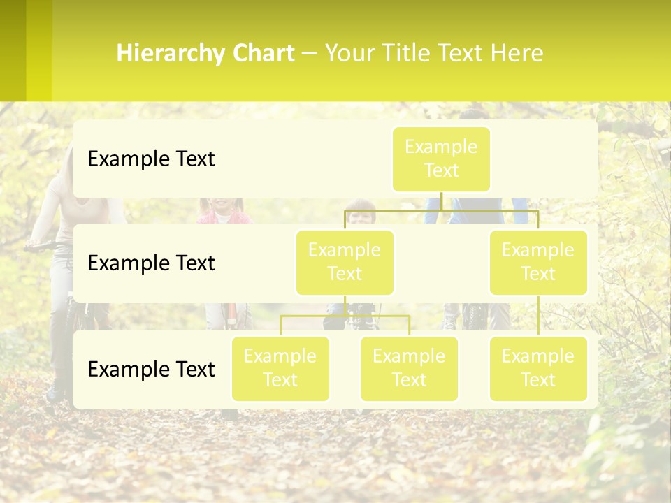 A Family Riding Bikes In The Woods On A Sunny Day PowerPoint Template