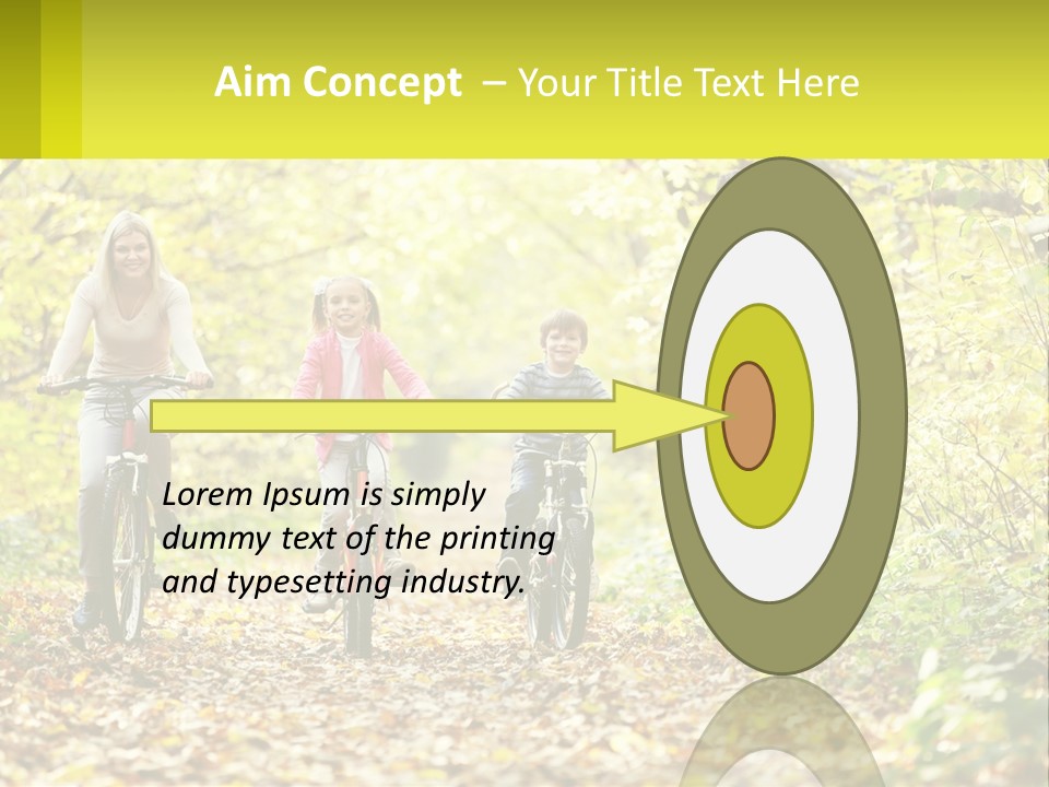 A Family Riding Bikes In The Woods On A Sunny Day PowerPoint Template