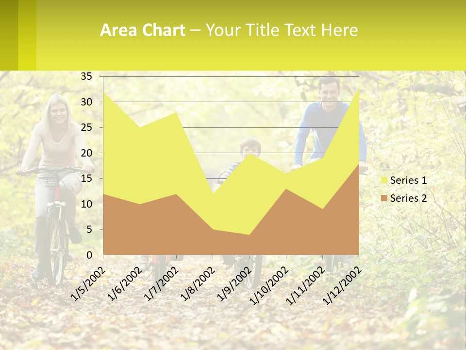 A Family Riding Bikes In The Woods On A Sunny Day PowerPoint Template