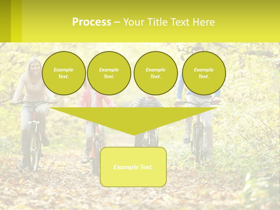 A Family Riding Bikes In The Woods On A Sunny Day PowerPoint Template