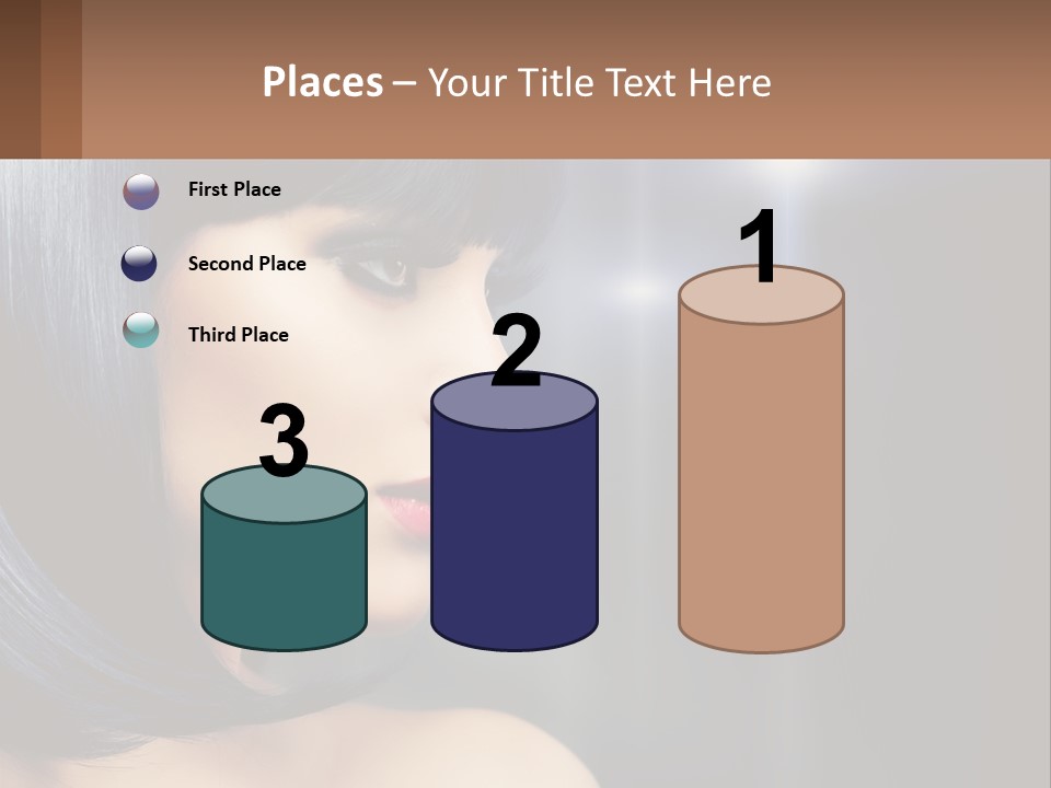 A Woman With Black Hair And Red Lipstick PowerPoint Template