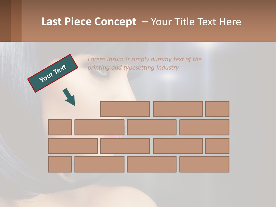 A Woman With Black Hair And Red Lipstick PowerPoint Template