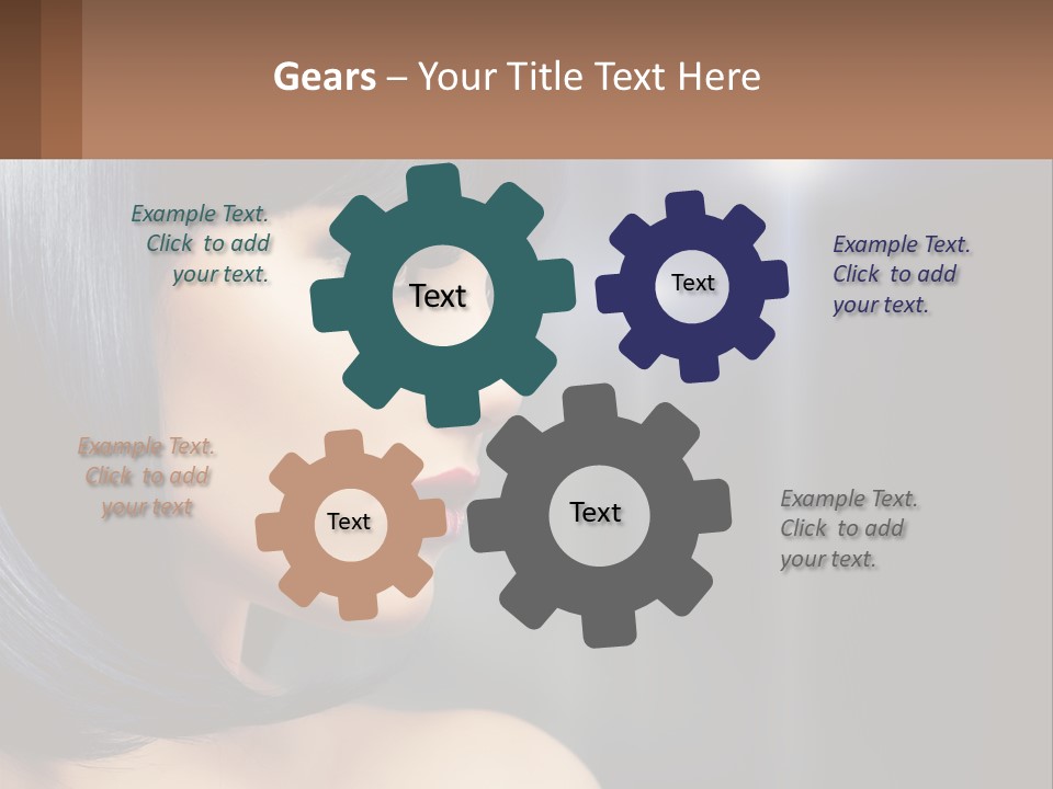 A Woman With Black Hair And Red Lipstick PowerPoint Template