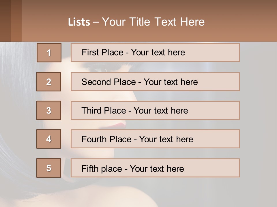 A Woman With Black Hair And Red Lipstick PowerPoint Template
