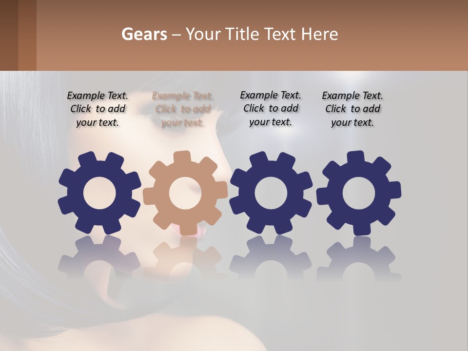 A Woman With Black Hair And Red Lipstick PowerPoint Template