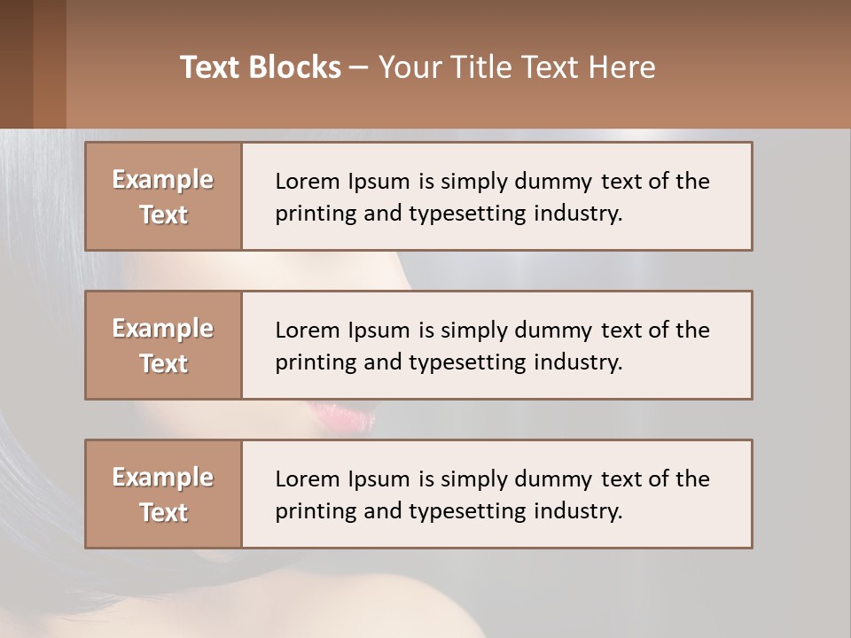 A Woman With Black Hair And Red Lipstick PowerPoint Template