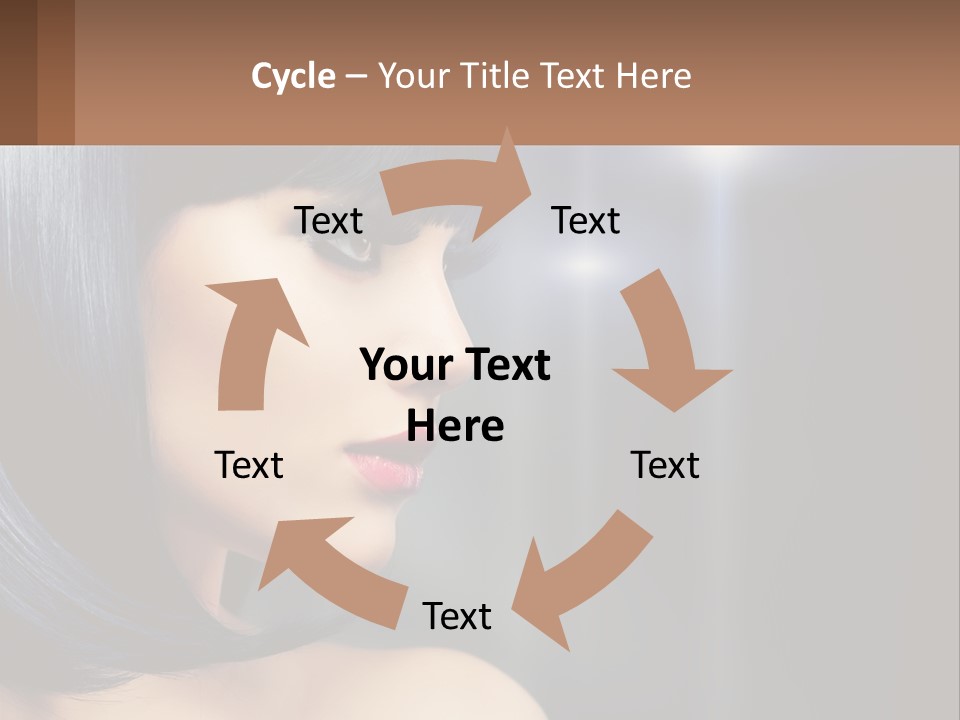 A Woman With Black Hair And Red Lipstick PowerPoint Template