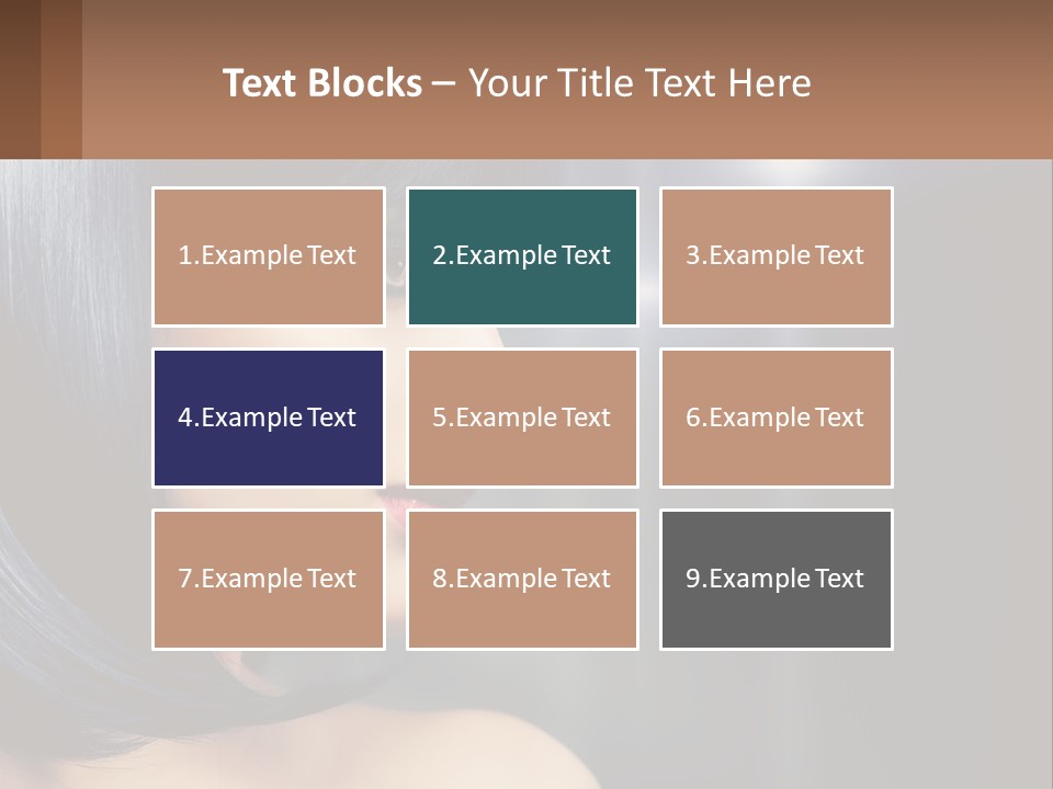 A Woman With Black Hair And Red Lipstick PowerPoint Template