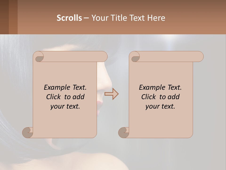 A Woman With Black Hair And Red Lipstick PowerPoint Template