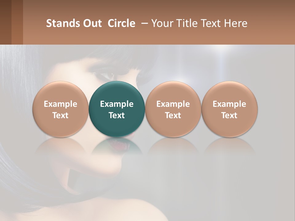 A Woman With Black Hair And Red Lipstick PowerPoint Template