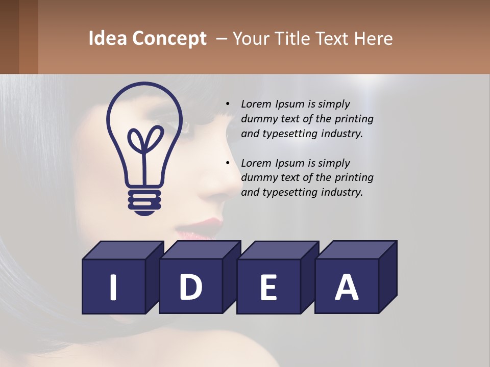 A Woman With Black Hair And Red Lipstick PowerPoint Template